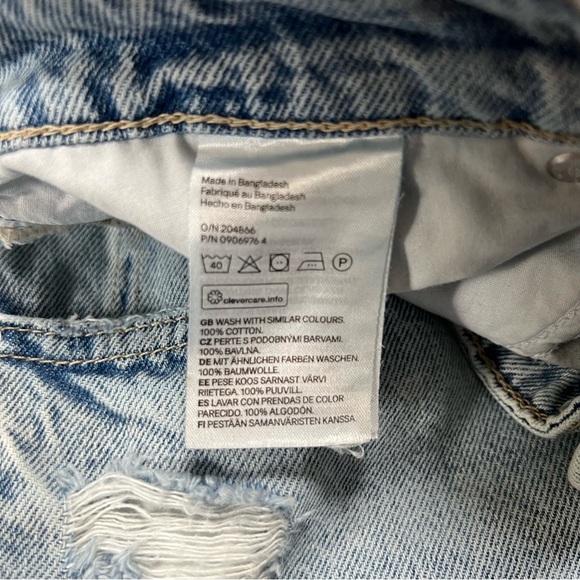 H&M Woman’s Distressed Boyfriend Low Waist Denim Jeans Size 14 - Picture 9 of 9